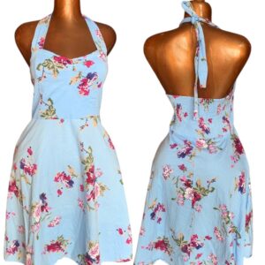 robe bleu fleurie ( friperie premier choix )