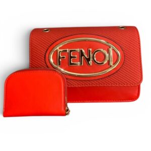 Ensemble sac à main rouge avec son portefeuille