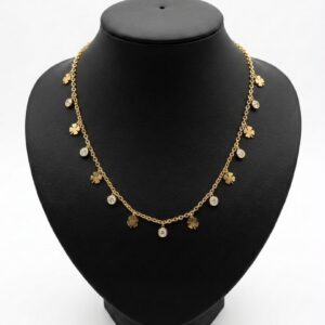 Collier pendentif trèfle à quatre feuilles doré