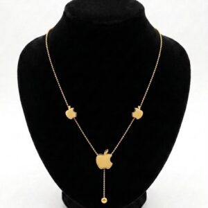 Collier pendentif pommes et perle dorée