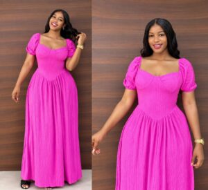 Robe longue élégante fuchsia