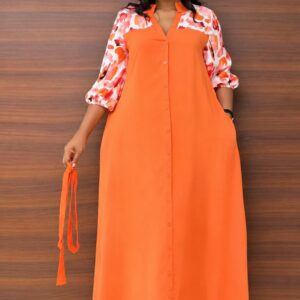 Robe Chemise Longue Orange