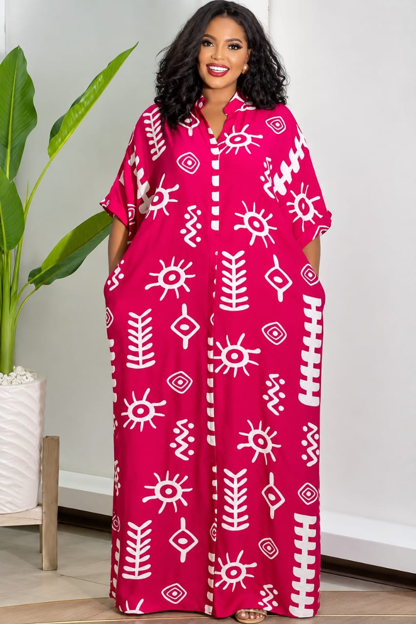 Robe longue africaine bleu royal – Image 2